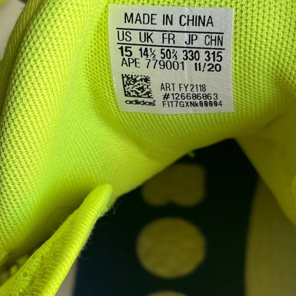 Adidas Harden Vol 5 Futurenatural Solar Yellow Sneakers Size 15